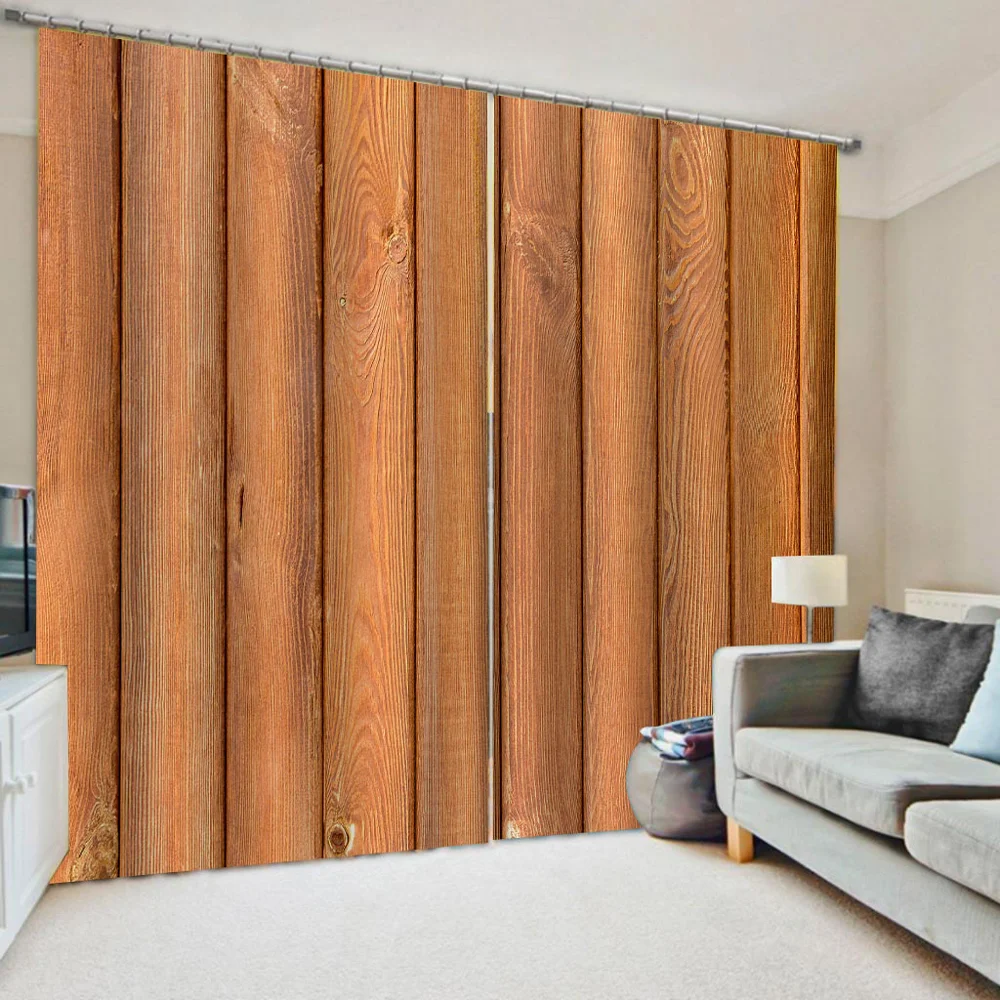 

Luxury Blackout 3D Window Curtains For Living Room Bedroom Solid color curtain woods curtains