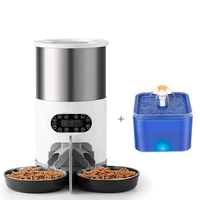 smart automatic dog cat feeder 4 5 liters dry food dispenser plus 2l water feeder suitable for small and medium pet smart feeder