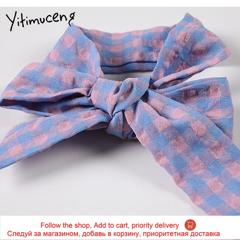 

Yitimuceng Purple Plaid Dresses Women Summer Ruffles Zipper Puff Sleeve High Waist Square Collar 2021 Korean Fashion New Dress