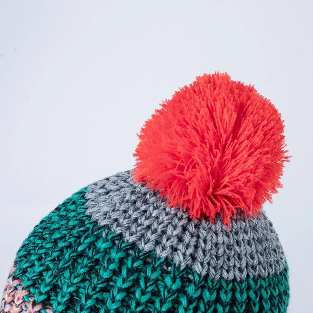 Зимняя вязаная шапка с черепом для мальчиков и девочек флисовой