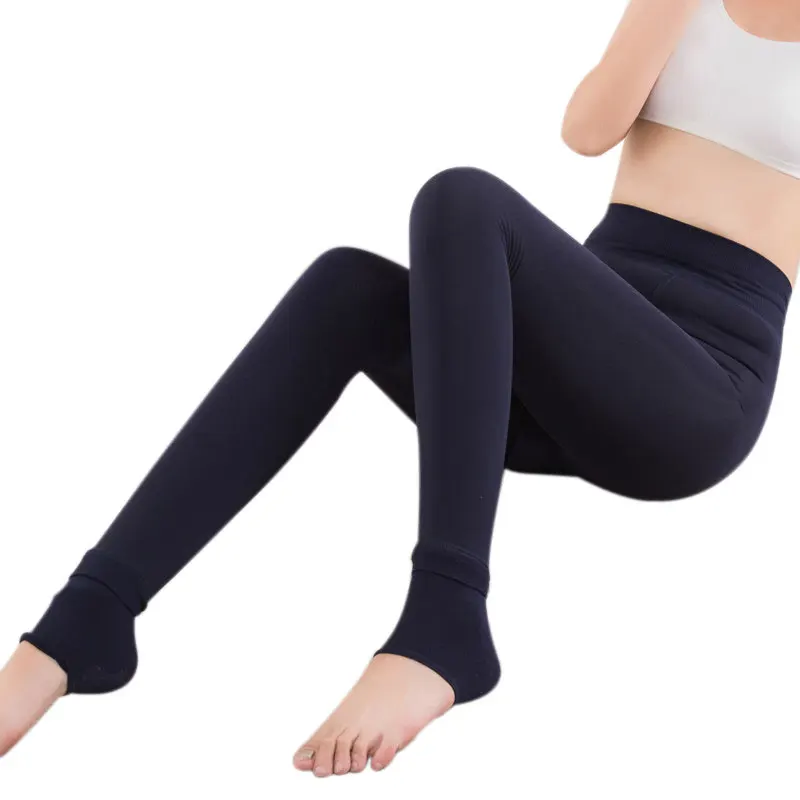 Women Thickened Plus Velvet Stretch Leggings Female Winter Warm Leggings  High Elastic Waist Skinny Thermal Underwear Bottom