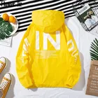 Куртка женская тонкая с капюшоном, базовая Повседневная Верхняя одежда с надписью, размера плюс 5XL, осень 2020