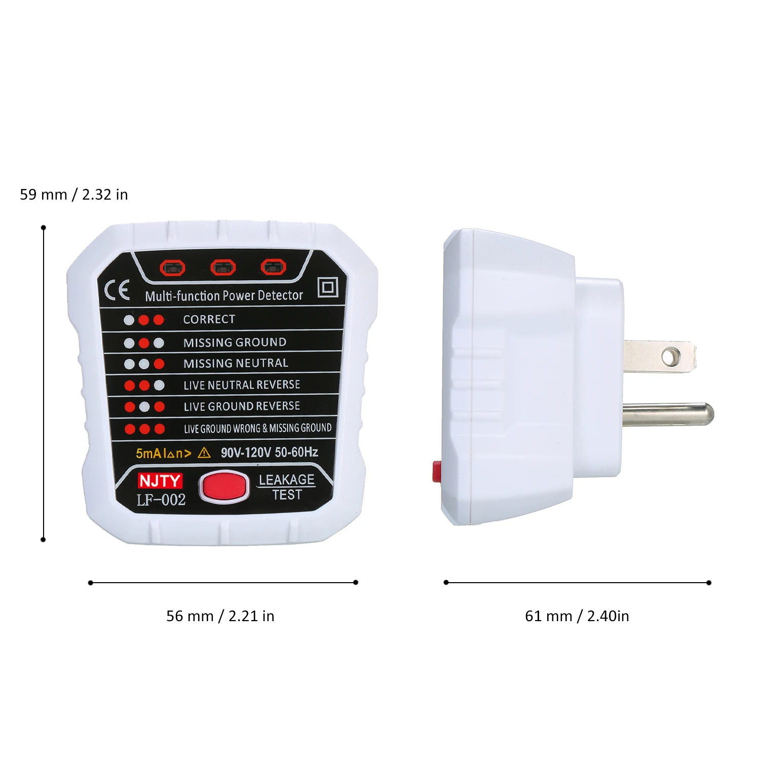 NJTY Advanced RCD Электрический тестер гнезда автоматический нейтральный провод в