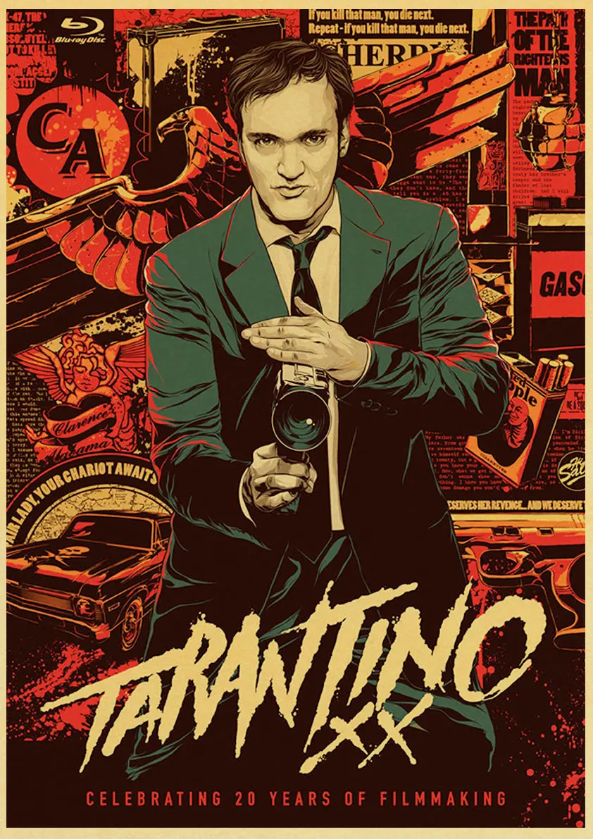 Quentin Tarantino Movie Kill Bill Inglourious Basterds The Hateful Eight Poster High Quality Kraft Paper Home Room Decor