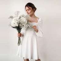 muiches vintage square collar party dress woman lantern sleeve high waist elegant wedding mini dress 2021 new fashion