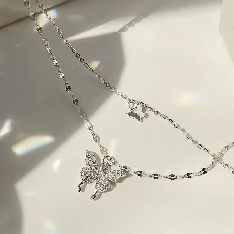 

Multilayer Butterfly Necklaces For Women Men Gold Butterfly Cross Crystal Chokers Trendy Pendant Jewelry Necklace Gifts