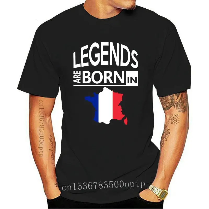 

Summer French Pride Cool Gift- Legends Are Born In France T-Shirt Man Famous Men's Tshirts Basic Solid