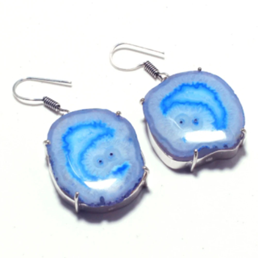 

Nature Solar Agate Silver Overlay on Copper Earrings , Hand made Jewelry Gift
