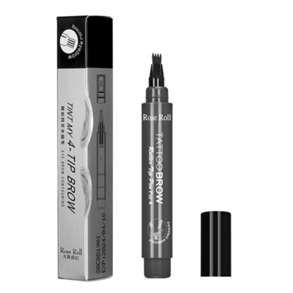 

4 Colors Microblading Eyebrow Tattoo Pen 4 Head Fine Sketch Eyebrow Pencil Waterproof Tattoo Liquid Eye Brow Pen