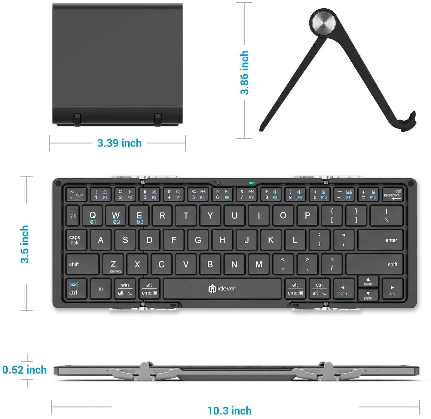 Bluetooth-клавиатура BOW HB066 Складная беспроводная для iOS/Android/Windows/ПК/планшета - купить