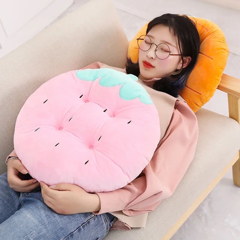 1 шт. Kawaii Подушка для стула, подушка для еды, фруктовая подушка, подушка в виде фрукта, милая Клубничная подушка с ворсом, украшение для офиса, дивана, подарок для девочки