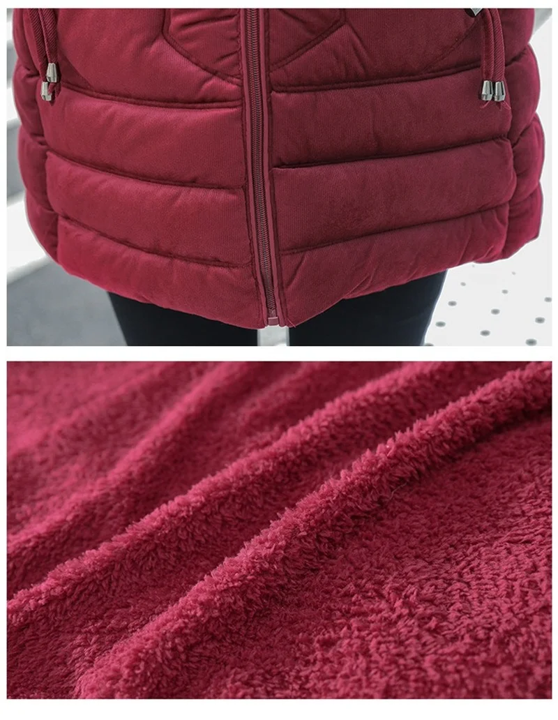 Winter Women Cotton Clothing 2022 Gold Velvet Middle-aged and Elderly Mothers Wear Mid-length Slim and Thick Down Cotton Jacket