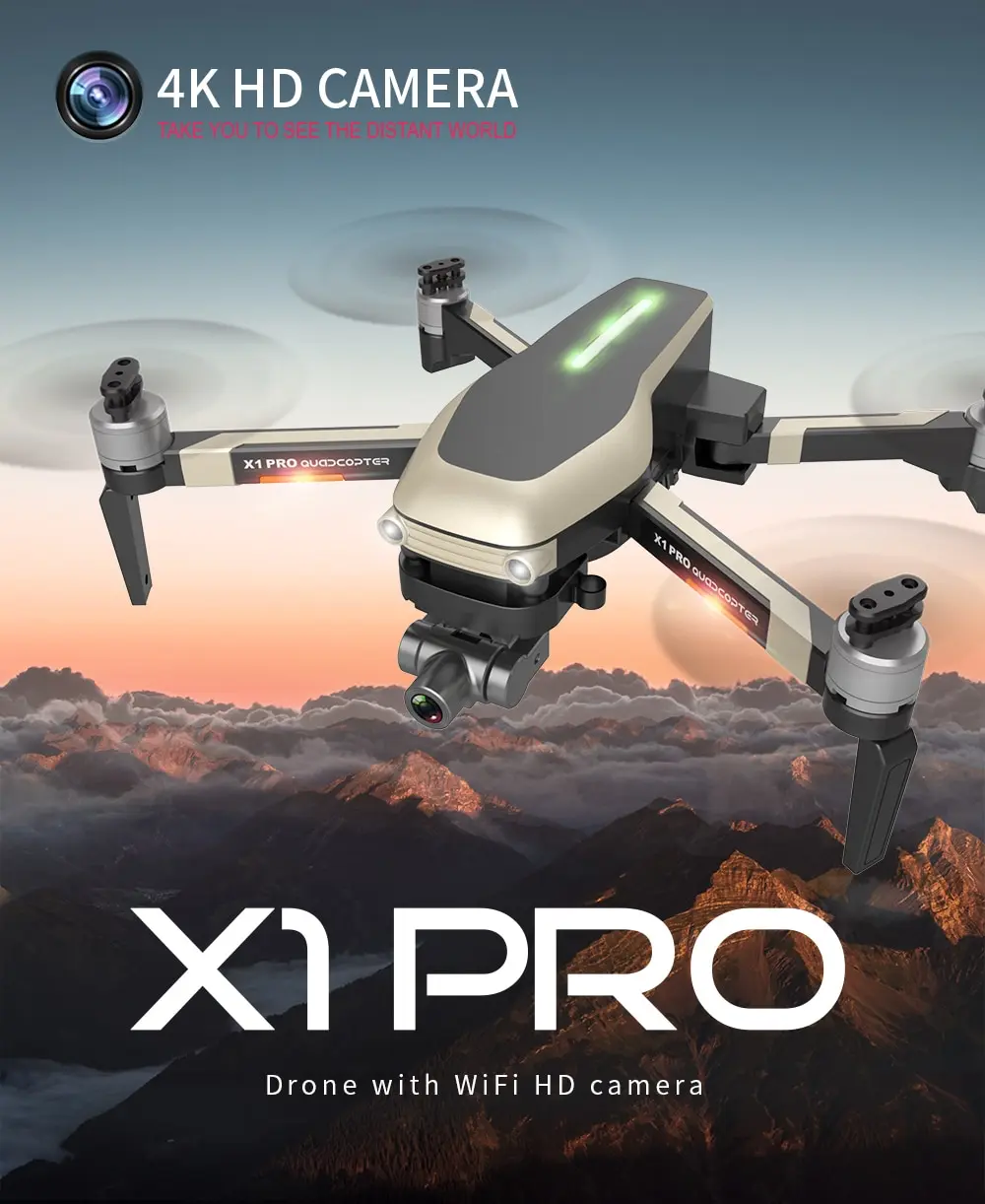 

L109 Pro X1 PRO GPS Drone 4K Two-Axis Anti-Shake Gimbal Camera HD 5G WIFI FPV Brushless Motor 1.2km Long Distance RC Quadcopter