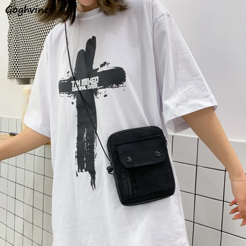 

Flap Crossbody Bags Women Mini Phone Coin Purses Students Hipster Harajuku Solid Canvas Bag All-match High Street Girls Small