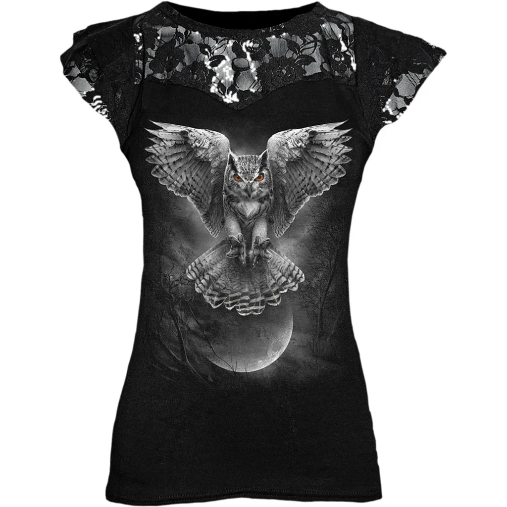 

Gothic Punk Plus Size Black Graphic Lace Rose T-shirts Women Y2K Clothes Grunge Short Sleeve Hollow Out Tshirts Tee Tops 5XL