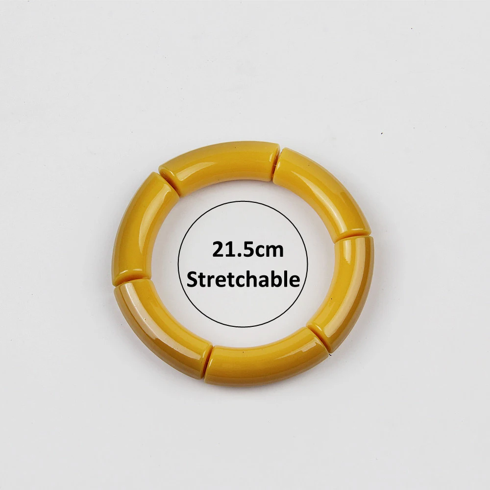 Модная эластичная акриловые браслеты для женщин и девочек простой Стиль