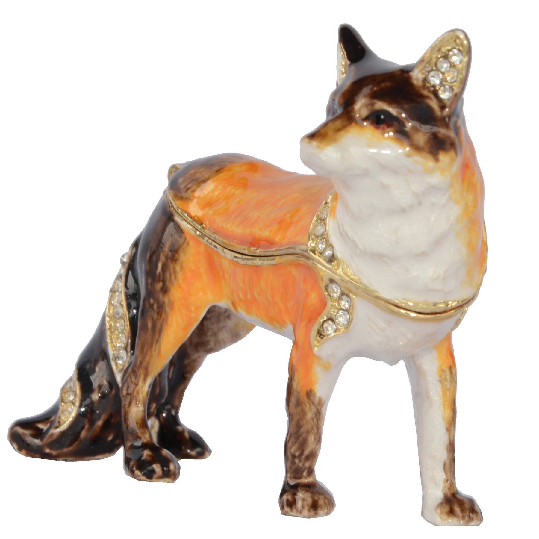 Шкатулка для украшений Fox металлический Настольный органайзер сувенирная статуя