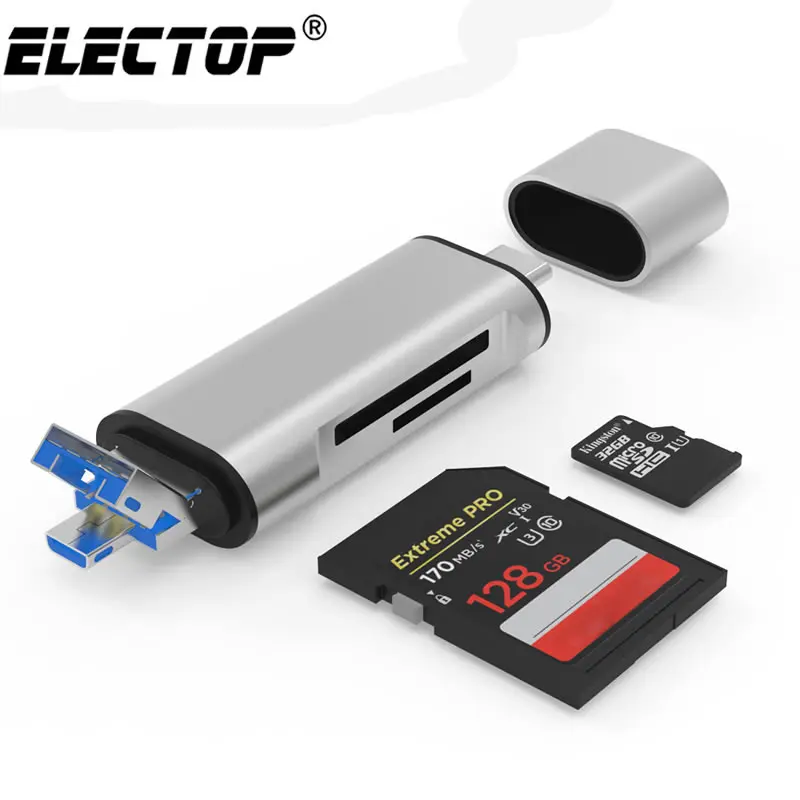 5-в-1 Тип C OTG кард-ридер с флеш-накопитель USB с гнездовым Интерфейс для ПК USB 3,0 чтения TF слот для карт памяти для устройства чтения sd-карт компьютерные принадлежности