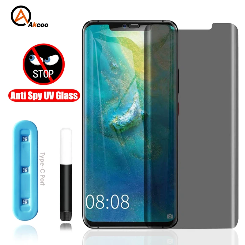 Защитное стекло Akcoo Mate 20 Pro антишпионское полное проклеивание | Мобильные