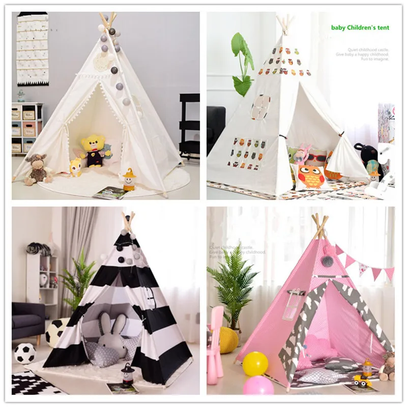 Baby Tent for Kids Playhouse Indian Playground Children's Indoor Game Wigwam Dry Pool Portable Toddler Teepee Toys Home Decor | Игрушки и