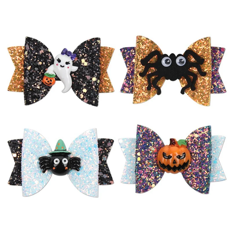 

1PC Hair Bows with Pumpkin Hairgrips Halloween Hair Clips for Gilrs Dance Party Barrettes Hair Accessories