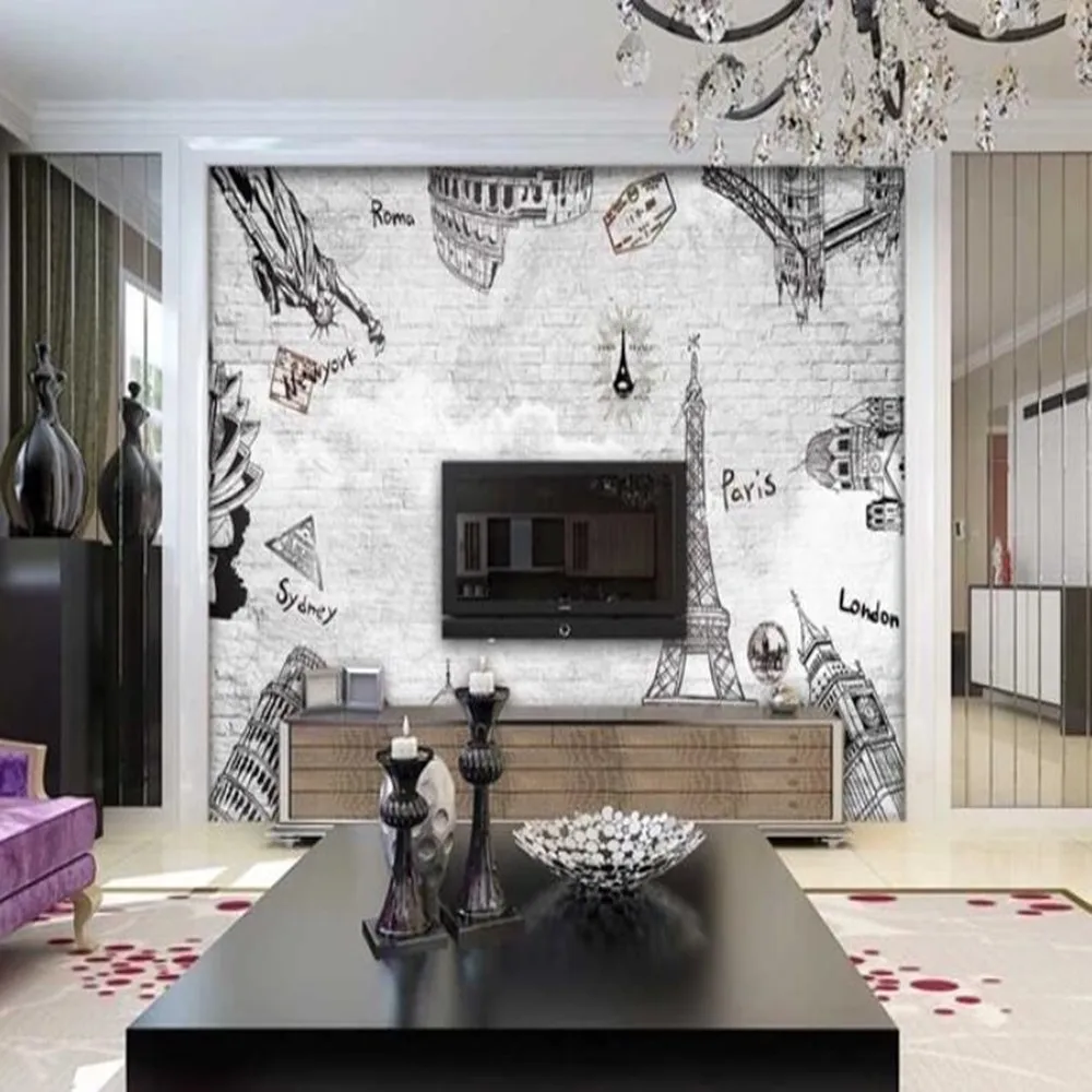 3D-обои Milofi на заказ с изображением знаменитостей кирпичной стены больших