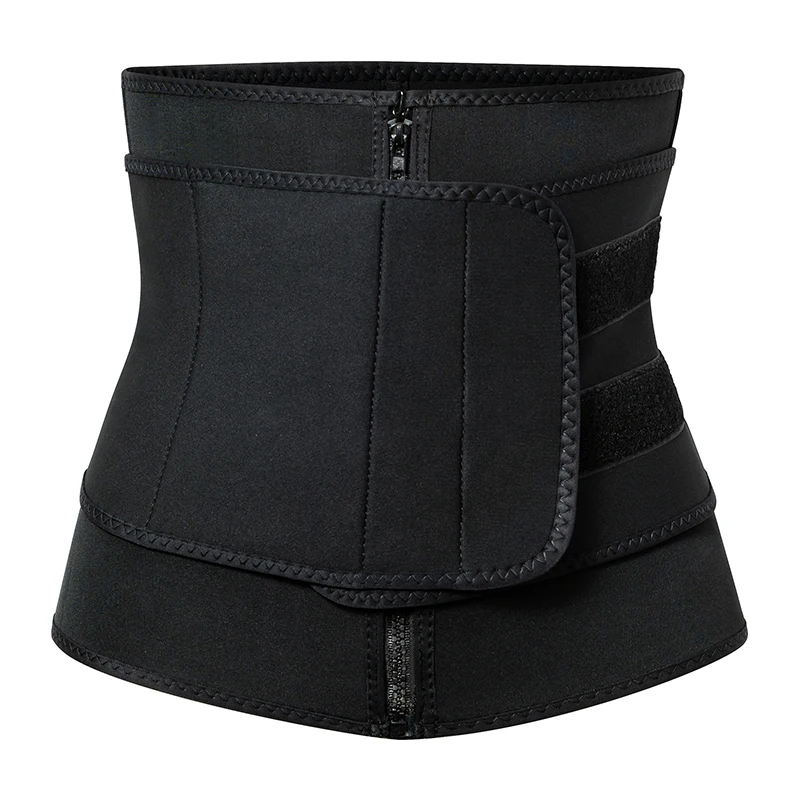 Zipper Velcro Black VASLANDA Женский фитнес пояс для похудения коррекция фигуры, тренировка для талии Корректирующее белье тренировка бег тренировка моделирующий ремень - Цвет: Zipper Velcro Black