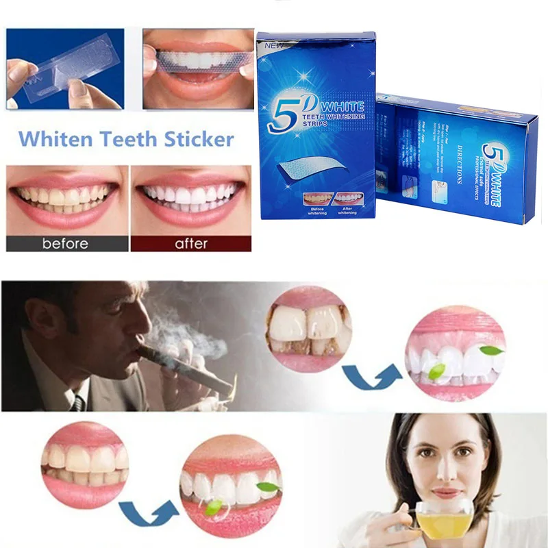 5D Гелевые полоски для отбеливания зубов набор стоматологии гигиена полости рта