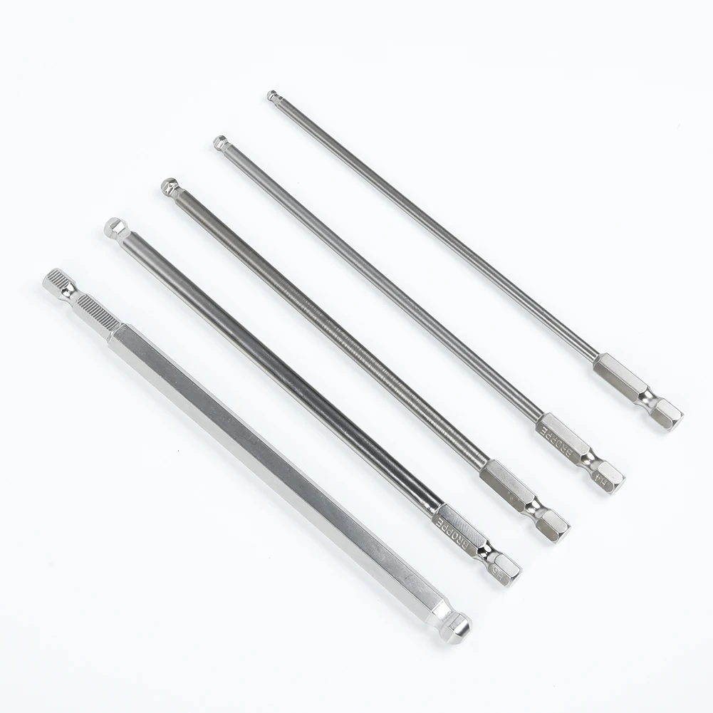 

5pcs Hex Shank Magnetic Ball Head Screwdriver Bit 2.5/3/4/5/6mm Tool 150mm