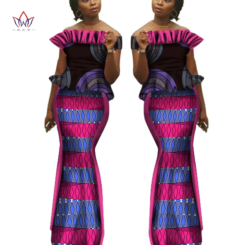 Богатые африканские платья Bazin для женщин комплект одежды юбка топ комплекты с