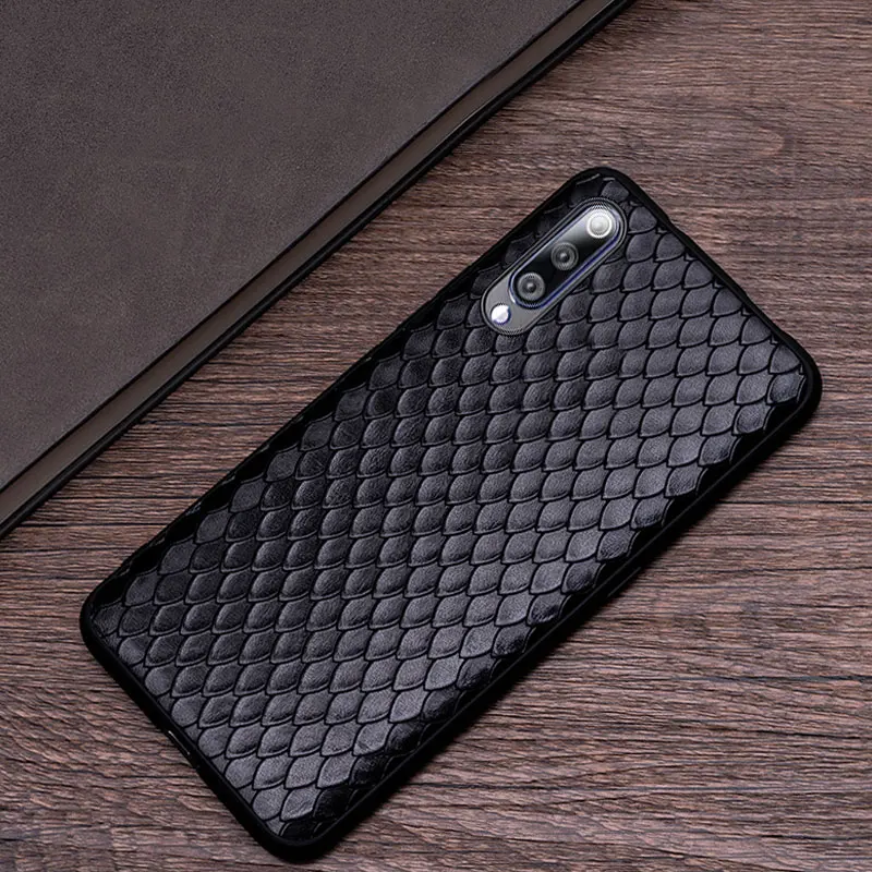 Cowhide Phone Case For Xiaomi 8 9 se 9T A1 A2 A3 lite Poco F1 Redmi Note 5 6 6a 7 7a Pro Fish scale texture Cover | Мобильные