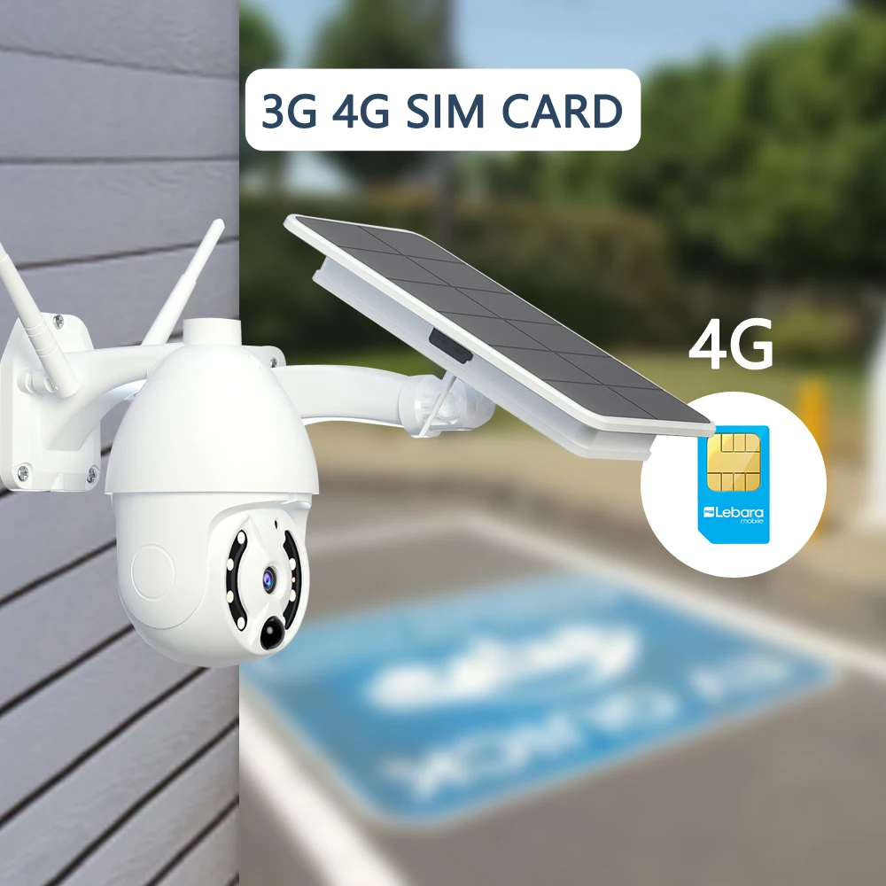 Камера видеонаблюдения с солнечной батареей 3G 4G SIM-карта Wi-Fi 2 МП PTZ IP66 |