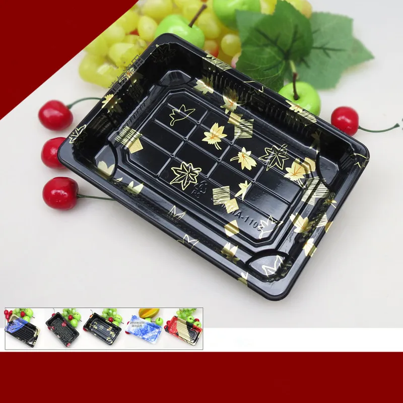 Упаковочные коробки для суши с цветочным принтом биоразлагаемые пластиковые