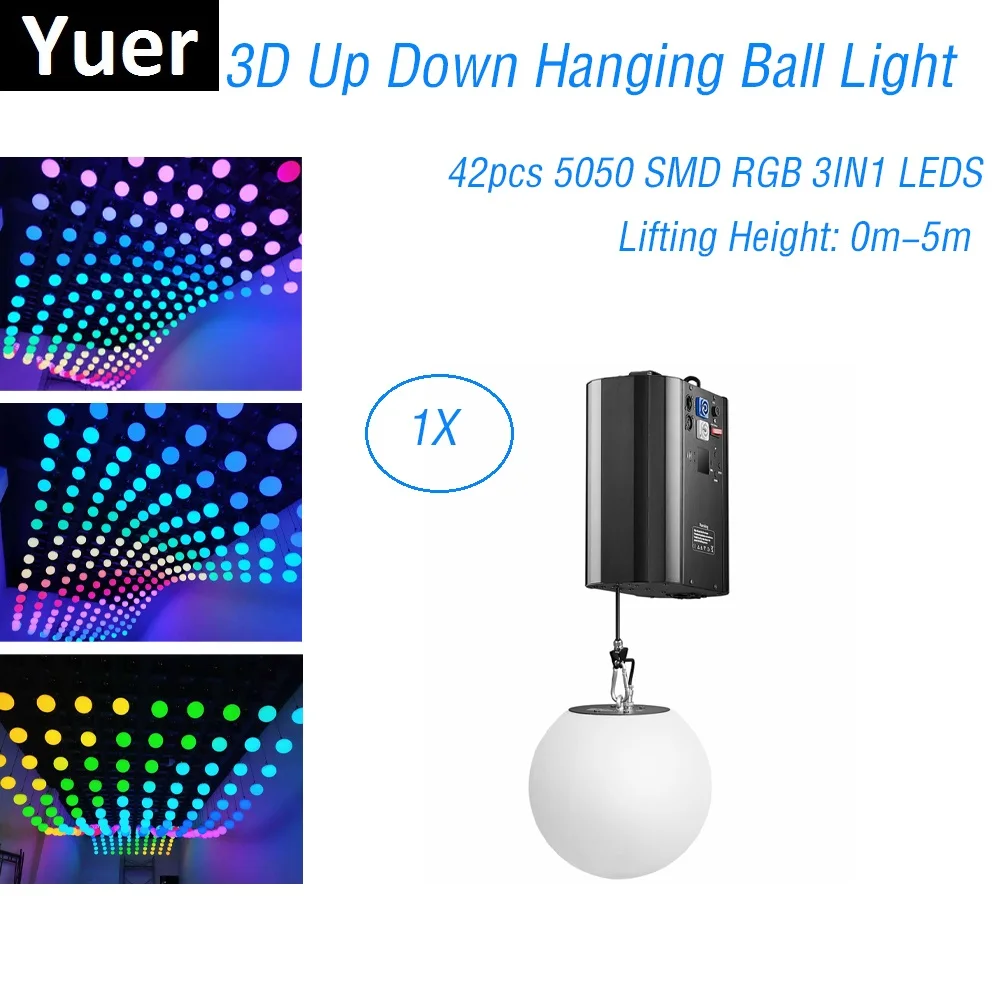 3D вверх вниз высота подъема 0 м-5 м dmx rgb светодиодный подъемный шар современный эффект волны красочный кинетический свет регулируемый по высоте шар Dj оборудование диско