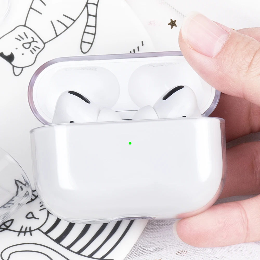 Прозрачный беспроводной чехол для зарядки наушников для Apple AirPods 1 2 3 Жесткий ПК Bluetooth коробка гарнитура прозрачный защитный чехол