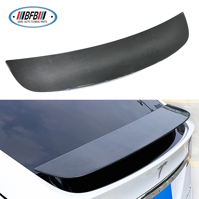 Глянцевый черный Задний спойлер из 100% натурального углеродного волокна крыло