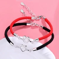 lucky love heart shape charm couples bracelet red rope bracelets for men women lovers