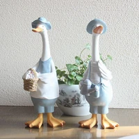 exquisite resin jewelry cute cartoon resin vitality couple duck statue garden silicone indoor and outdoor home decoration