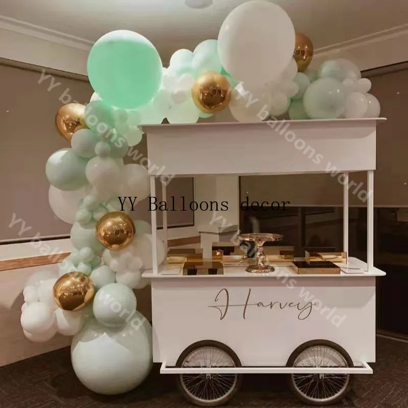 112 шт воздушный шар гирлянда Арка 4D Золотой Макарон мятный белый пастельный День