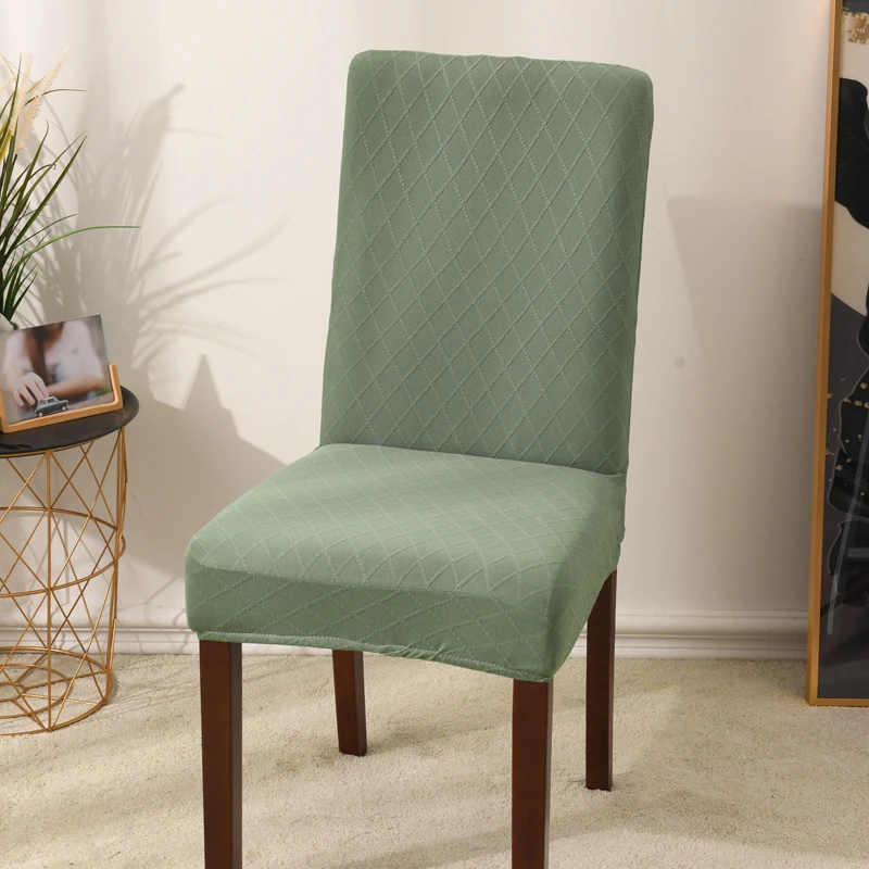 Жаккардовые простые Стрейчевые Чехлы для обеденных стульев съемные чехлы