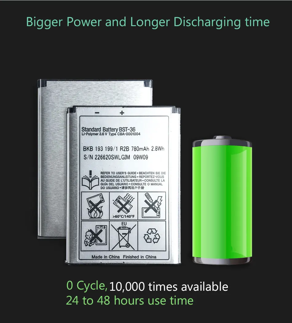 Kikiss Батарея BST-36 780 МА-ч для sony Ericsson J300 K510i Z550a K310 J300C X0001 Z550C K320 K310i W200 Z550i Z558 K310c K510c