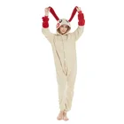 Плюс красный кролик животные комбинезоны взрослые подростковые женские пижамы забавная Флисовая теплая мягкая одежда для сна комбинезон