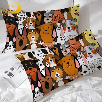 BlessLiving Pet Dog Pillow Covers Puppy Pillowcase Cartoon Poszewka Animal Funda Almohada Cute Kussensloop Stylish Home Textiles 1