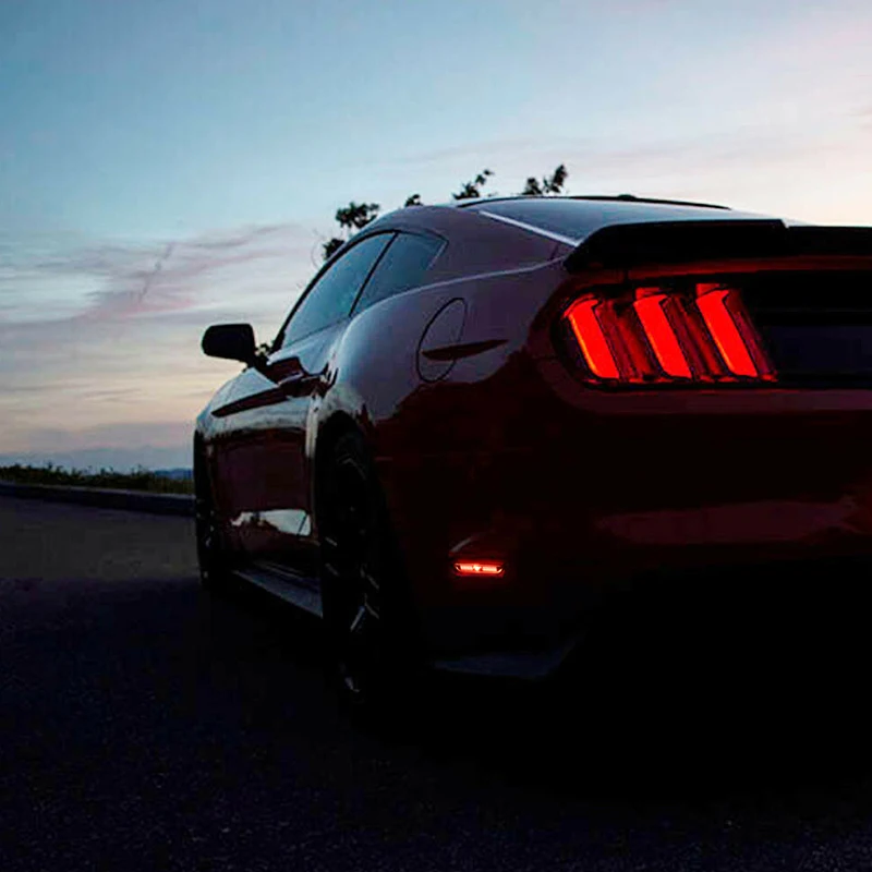 Дымчатый объектив красный светодиодный 48-SMD 3D Mustang дизайн для заднего бампера боковые габаритные огни для- Ford Mustang боковой габаритный указатель света