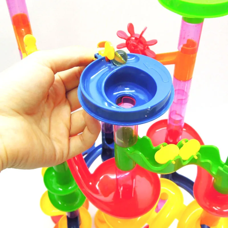 105 шт./компл. гоночной игры работают пластмассовый лабиринт шарики трек дом