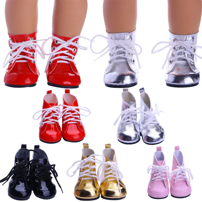 

Doll -Shoes Laced Shiny Cute 18Inch Baby &43Cm Girl Doll Born American Accessories Cloth Christmas Gift