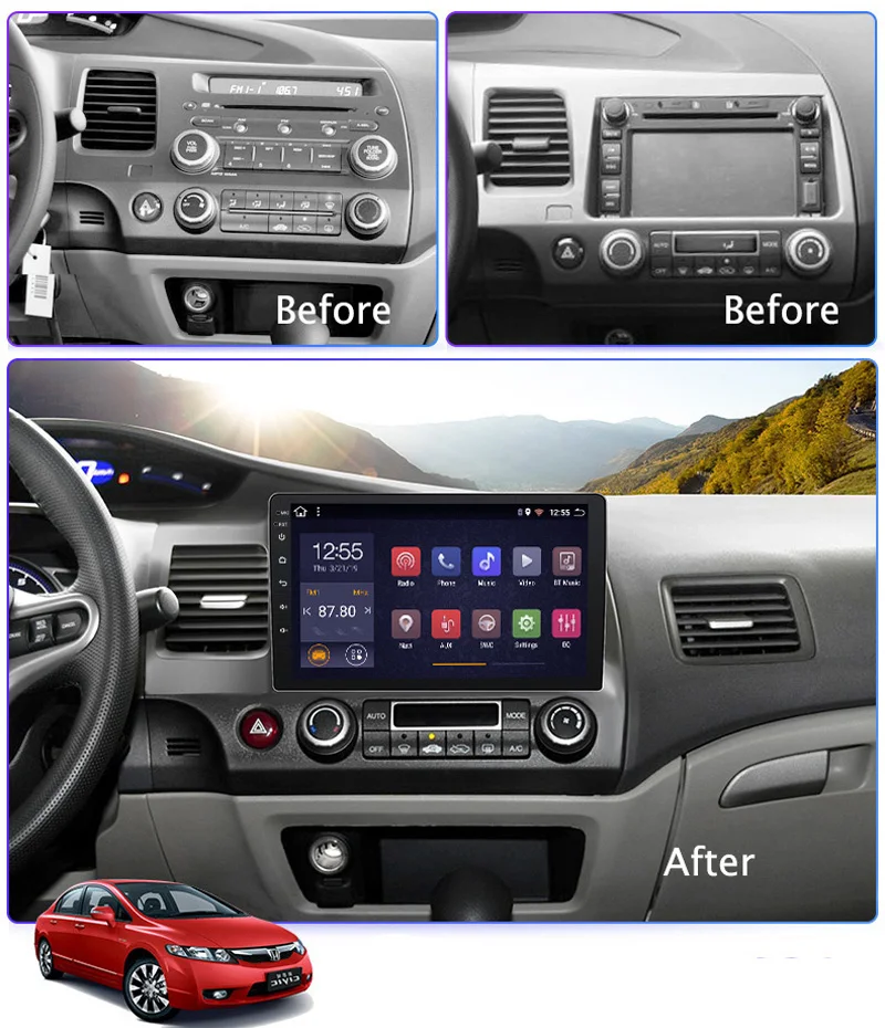 Автомобильный мультимедийный плеер Android для Honda Civic 2004-2011 Gps навигационная система