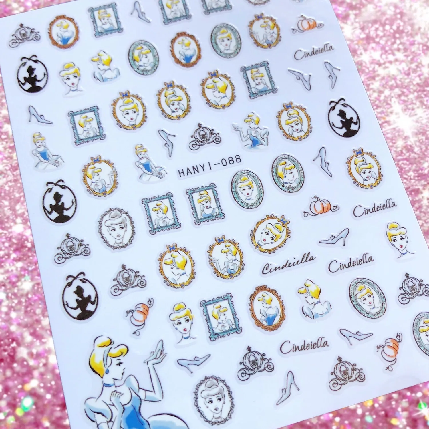 

1 sheet nail sticker Princess Design Nails Art Manicure Back Glue Decal Decorations Nail Sticker For Nails Tips Beauty HL200