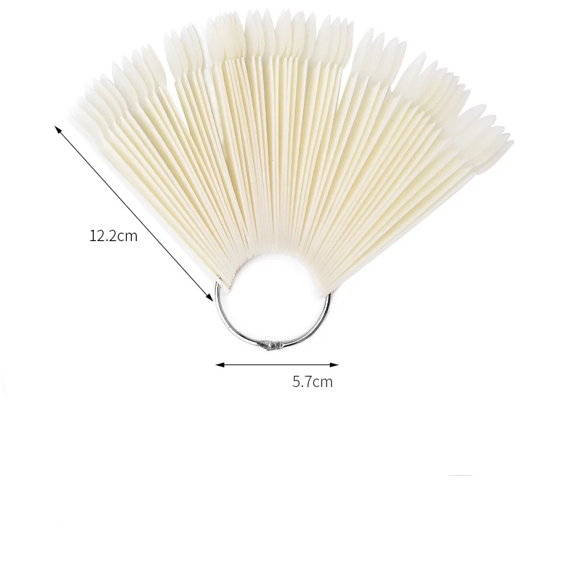

Color Card False Nail Tips Fan Transparent Natural color Fake Nail Tips Nail Art Practice Display Design Tools