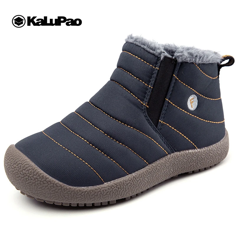 KALUPAO/Зимняя Детская плюшевая теплая хлопковая обувь для мальчиков и девочек
